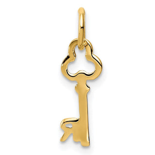 14k Yellow Gold Letter R Key Charm