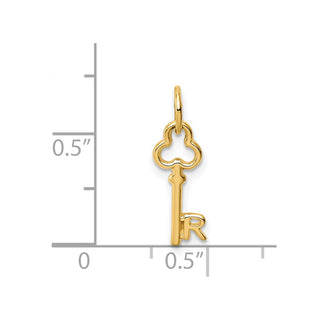 14k Yellow Gold Letter R Key Charm