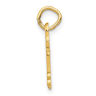 14k Yellow Gold Letter S Key Charm