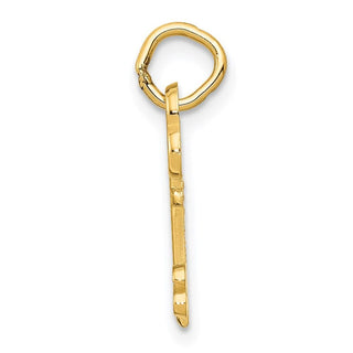 14k Yellow Gold Letter S Key Charm