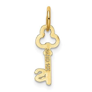 14k Yellow Gold Letter S Key Charm