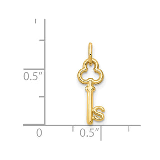 14k Yellow Gold Letter S Key Charm