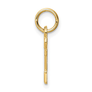 14k Yellow Gold Letter T Key Charm