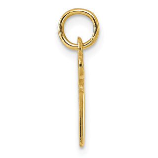 14k Yellow Gold Letter T Key Charm
