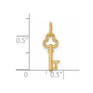 14k Yellow Gold Letter T Key Charm