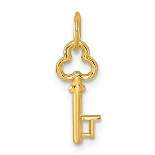 14k Yellow Gold Letter T Key Charm