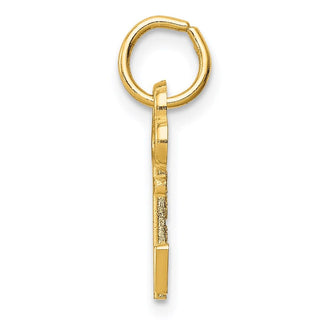14k Yellow Gold Letter V Key Charm