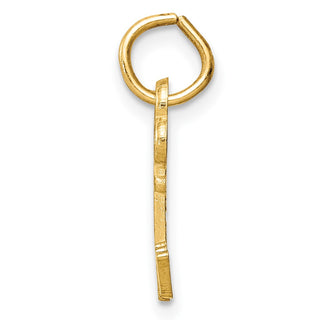 14k Yellow Gold Letter W Key Charm