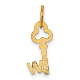 14k Yellow Gold Letter W Key Charm