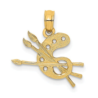 14k Yellow Gold Paint Pallet Pendant