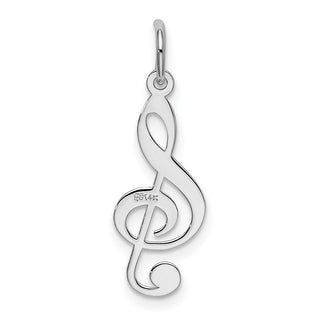 14K White Gold Polished Treble Clef Charm