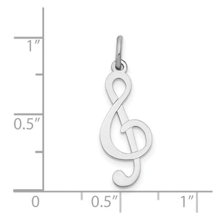 14K White Gold Polished Treble Clef Charm