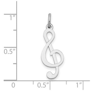 14K White Gold Polished Treble Clef Charm