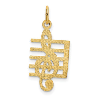 14k Yellow Gold Musical Staff Charm