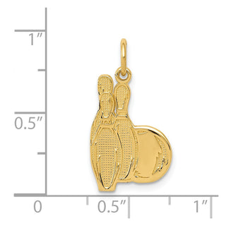 14k Yellow Gold Bowling Pins Charm