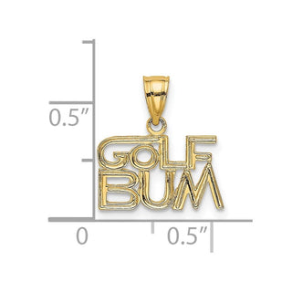 14k Yellow Gold Golf Bum Pendant