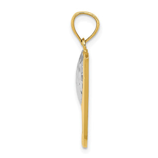 Mens 14k Yellow Gold And Rhodium Golf Pendant