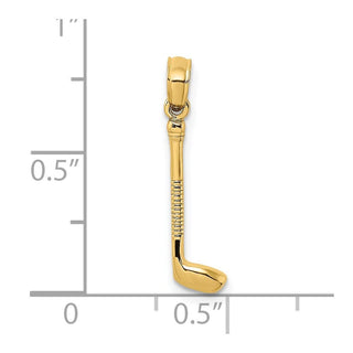 14k Yellow Gold Golf Club Pendant