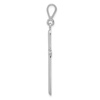 14k White Gold Cross Pendant K363