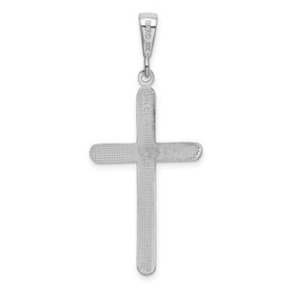 14k White Gold Cross Pendant K363