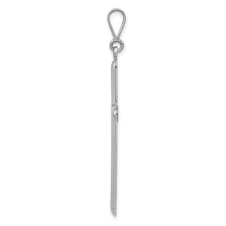 14k White Gold Cross Pendant K364