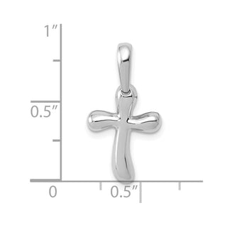 14k White Gold Small Freeform Cross Pendant