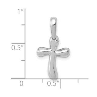 14k White Gold Small Freeform Cross Pendant