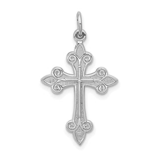 14k White Gold Cross Pendant K373