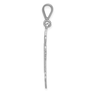14k White Gold Cross Pendant K374