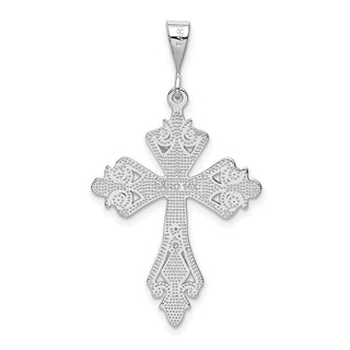 14k White Gold Cross Pendant K374