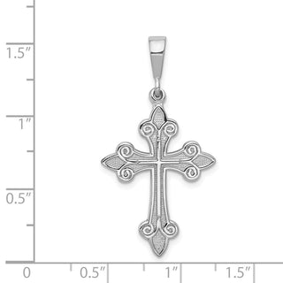 14k White Gold Cross Pendant K374
