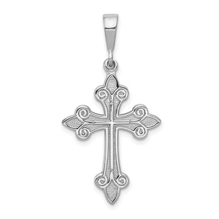 14k White Gold Cross Pendant K374