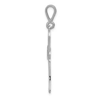 14k White Gold Cross Pendant K375