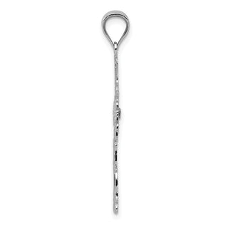 14k White Gold Latin Cross Pendant K376