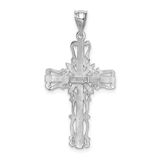 14k White Gold Latin Cross Pendant K376