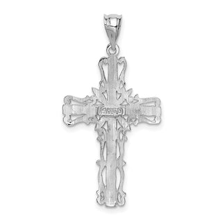 14k White Gold Latin Cross Pendant K376
