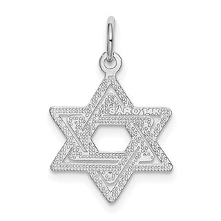 14k White Gold Jewish Star Of David Charm