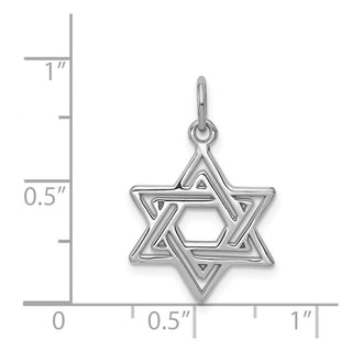 14k White Gold Jewish Star Of David Charm