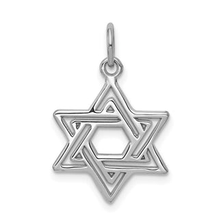 14k White Gold Jewish Star Of David Charm