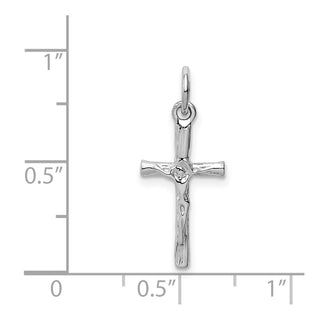 14k White Gold Crucifix Pendant K390