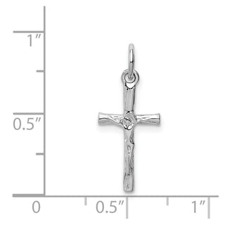 14k White Gold Crucifix Pendant K390