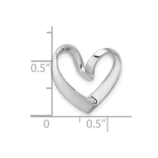 14k White Gold Polished Heart Slide K3977W