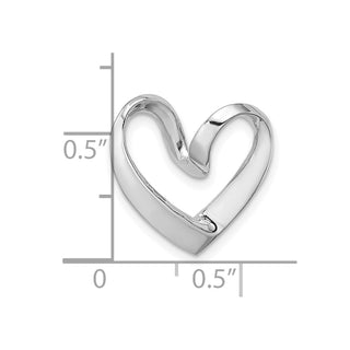 14k White Gold Polished Heart Slide K3977W