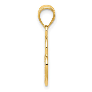 14k Yellow Gold Polished Filigree Heart Lock Pendant