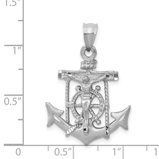 14k White Gold Mariners Cross Pendant K408