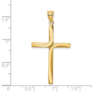 14k Yellow Gold Polished Cross Pendant K411