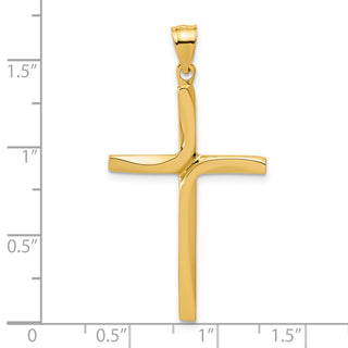 14k Yellow Gold Polished Cross Pendant K411