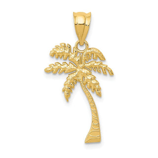 14k Yellow Gold Mini Palm Tree Pendant