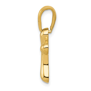 14k Yellow Gold Small Freeform Cross Pendant