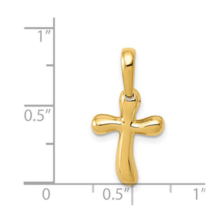 14k Yellow Gold Small Freeform Cross Pendant